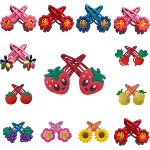 1Pairs Cute Vegetables Hair Accessories Headbands for Women Lovely Flowers Hair Bows Fashion Trinkets DIY Decorate Party Gifts