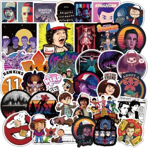 10/30/50 Pcs Stranger Things Waterproof PVC Stationery Sticker DIY Luggage Laptop Graffiti Skateboard Children Toy Sticker