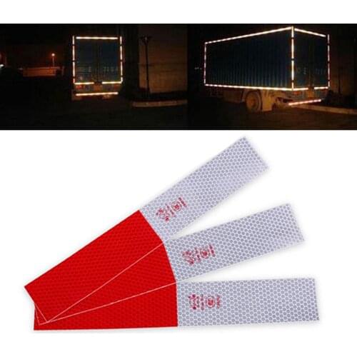 10Pcs Car Truck Reflective Sticker Night Driving Safety Red White Warning Strip car decoration sticker Emergency sign