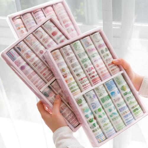 100 PCS/LOT Kawaii washi tapes set Scrapbook Stationery masking tape Scotched Paper stickers Decorative Paper stickers