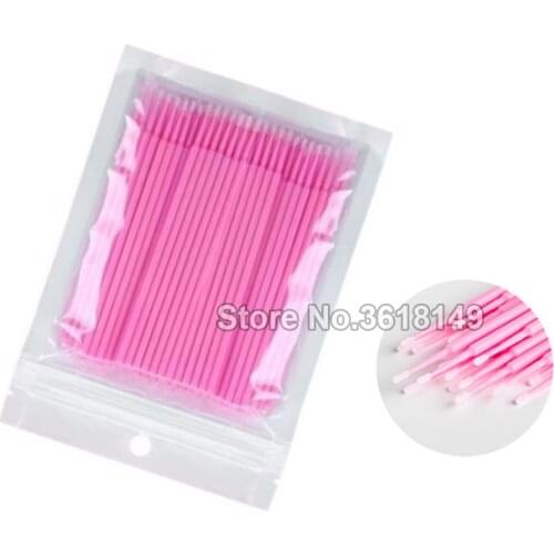 1000cs Disposable Cotton Swab MicrBrush Makeup Brushes Eyelash Extension Micro Masacra Brush Lash Removing Applicators 5 Colors