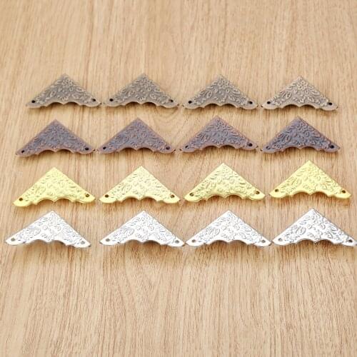 12Pcs 37mm Jewelry Gift Wood Box Corner Decorative Protectors Picture Frame Corner Guard Decorative Bracket Furniture Hardware