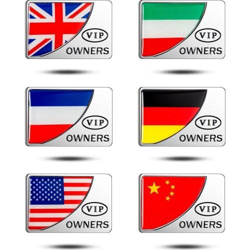 1X 3D Metal VIP OWNERS National Flag Emblem Sticker Car SUV Body Exterior Cover Decals DIY Car-Styling 3D Stickers New