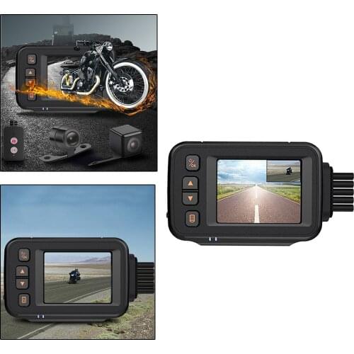 2" LCD Motorcycle DVR Video Recorder Dash Cam Dual Lens Driving Camcorder