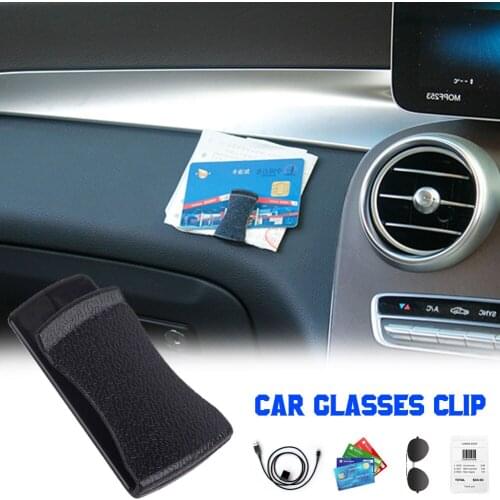 2 Pcs Multifunctional Card Glasses Ticket Holder Auto Car Clip Black Dashboard Door Adhesive Clips Car Styling Accessories