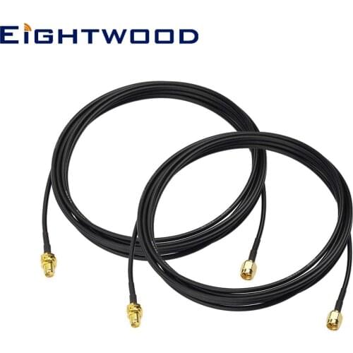 Eightwood 2PCS SMA Male to SMA Female Antenna Coaxial Cable 3m for 4G LTE Router Gateway Modem Signal Booster Amplifier Receiver