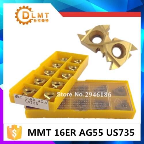 20pcs MMT 16ER AG55 AG60 US735 Thread Turning Tools Carbide inserts Cutting Tool CNC Tools Lathe cutter tools 16ERAG55