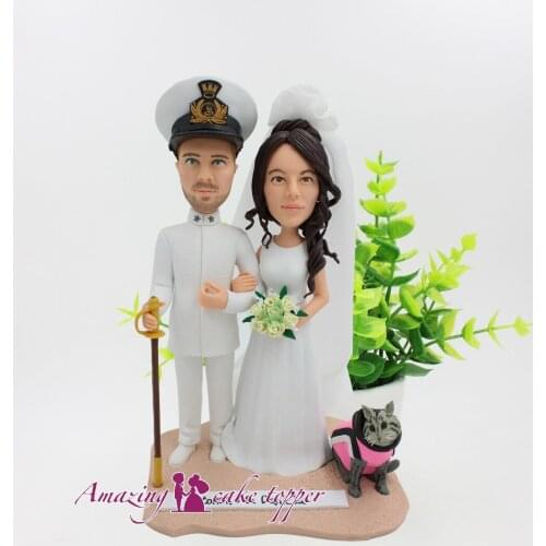 2019 AMAZING CAKE TOPPER Elegant and elegant noble wedding dress Toys Custom Polymer Clay Figure From Pictures