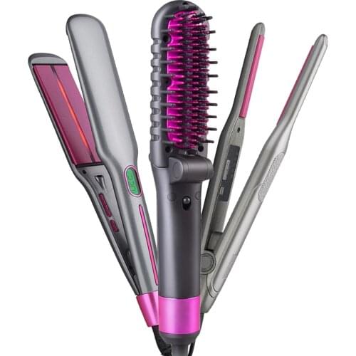 3pcs Pencil Flat Iron Intelligent Hair Straightener Fast Heating Folding Combs for Straight Curling Iron Hair Styling Tool Set