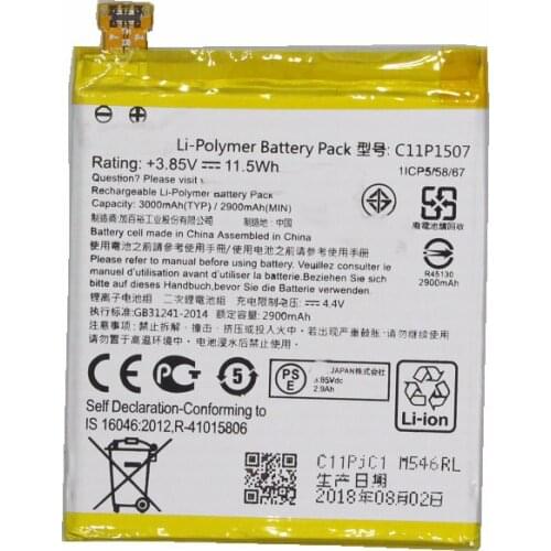 5pcs /lot 3000mAh /11.5 Wh C11P1507 Replacement Battery For ASUS Zenfone zoom ZX551ML Z00XS ZX551 Z00XSB Batteries