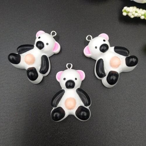 5pcs New products Cute bear Resin Charms DIY Patch Findings Gummy Earrings Keychain Necklace Pendant Jewelry Decor Accessory