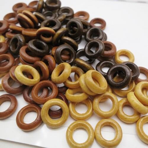 100pcs Large Hole Wooden hair braid dread dreadlock beads rings for hair women girls men Accessories