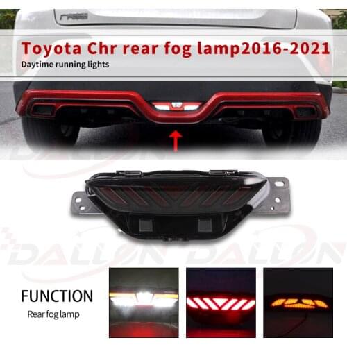 Car LED Brake Tail Light LED Rear Bumper Fog Lamp DRL Warning Light For Toyota CHR C-HR 2017 2018 2019 2020 2021 Car Accessories