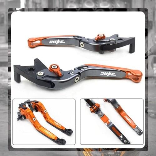 LOGO DUKE For 690 Duke DUKE SMC DUKE SMCR 2014-2017 Motorcycle Accessories Folding Extendable Brake Clutch Levers