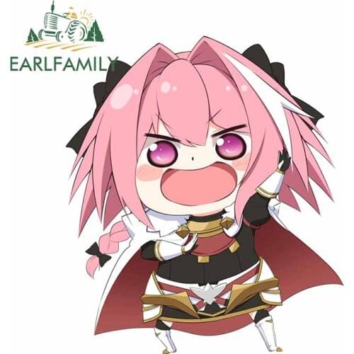EARLFAMILY 13cm x 11.4cm for Fate Apocrypha Astolfo Angry Windshield Decal Personality Trunk Car Stickers Bumper VAN Decoration
