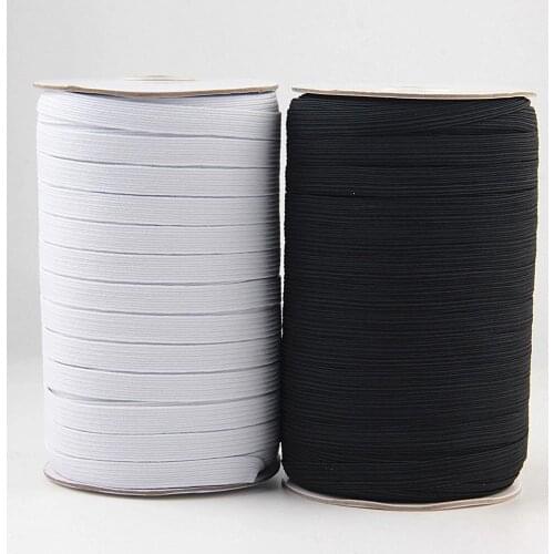3/6/8/10/12MM Sewing Elastic band White Black Polyester Rubber Elastic Cord for Clothes Garment Sewing Accessories 5z