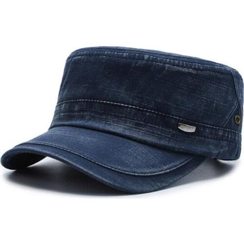 Adjustable Size Mens Retro Casual Army Military Hats Snapback Cap Men Flat Cap Black Caps Male Bone Cotton Sports Cap Dads Hat