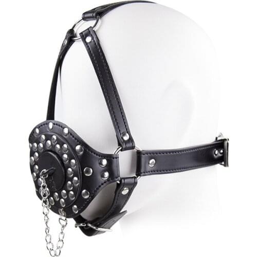 BDSM Gag Bondage Fetish Open Mouth Plug Restraints Erotic Sexy Leather Rivet Harness SM Adult Slave Game
