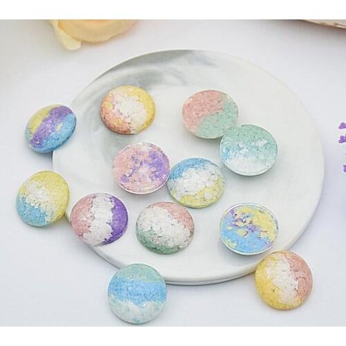 6pc Spring Color Round Resin 20mm cabochon Flat back Cobochons Fit Earring Making findings