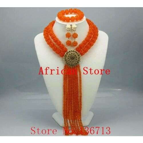 Multicolor Beads Bridal Jewelry Sets African Wedding Beads Dubai Jewelry Set Statement Necklace Free ShippingBS201-5