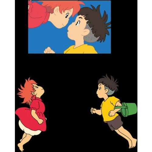 Goldfish Girl Boy Iron on Transfer Vinyl Heat Transfer Patches for Clothes Stripes PVC Patches Stickers on Clothes DIY Applique