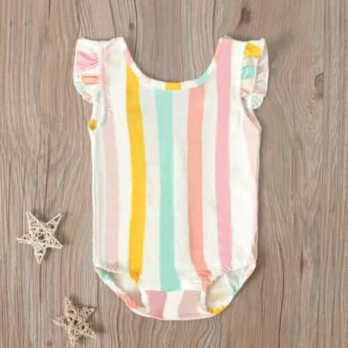 Newest Arrival Toddler Baby Cute Striped Swimsuits Kids Girls Summer Beach Swimsuit Swimwear Bathing Suit for 1-5T