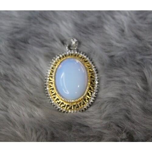 Opal Point Pendant Bead For Necklace Raw Crystal Stone Slice Natural Quartz Pendant