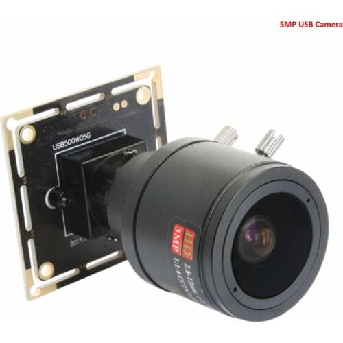 ELP 5MP 2.8-12mm varifocal zoom and focus adjustable video camera digital for video conference ELP-USB500W05G-FV