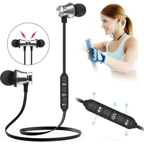 S8 Wireless Blue-compatible Headphones With Mic Magnetic Adsorption Sports Earphones Bass Stereo In-Ear Earphone For All Phone