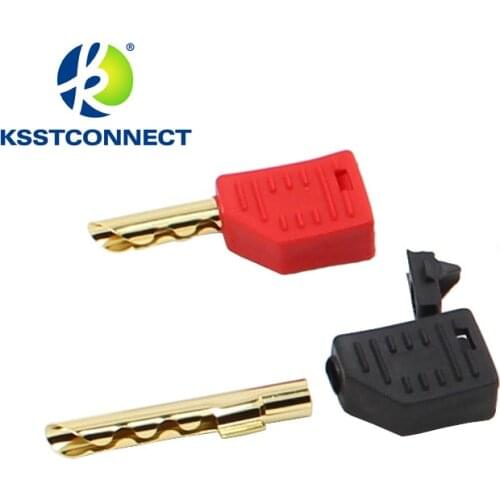 Stackable Male 4mm Banana plug self-assembly test leads connector free shipping