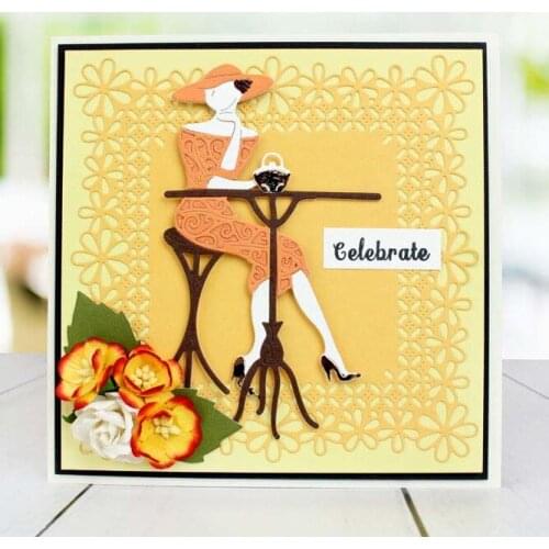 Sitting Lady Metal Cutting Dies Stencils for DIY Scrapbooking Stamp/photo album Decorative Embossing DIY Paper Cards