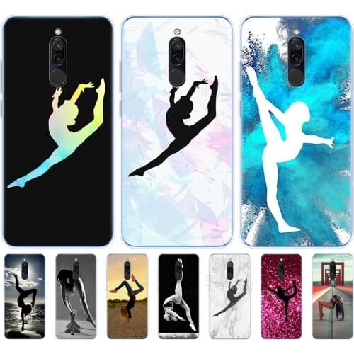 Silicon cover for xiaomi redmi 8a 8 note 8 PRO 8T 9S case for xiaomi mi 10 PRO NOTE 10 PRO MI 9 lite coque gymnastics silhouette