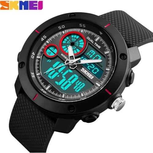 SKMEI Sport Watch Men Double Time 5Bar Waterproof Watches Alarm Clock Chrono Dual Display Wristwatches relogio masculino 1361
