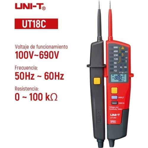 UNI-T UT18D UT18C Waterproof Voltage Meter 690V AC DC voltmeter Detector Test Pen Full LCD Display RCD Test Auto Range