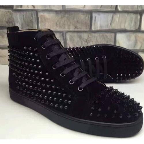 High Cut Rivets Outdoor Sports bottom Shoes For Man Sneakers Leather Loafers Flat Footwear Lace Up