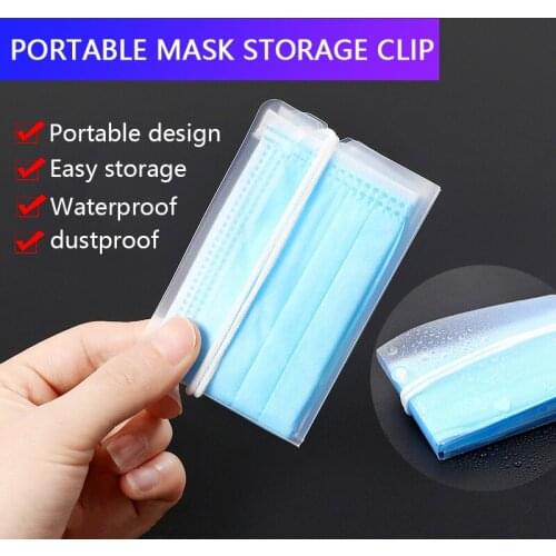 Wonderlife 6pcs/bag Foldable Disposable Dust Mask Storage Box Recycling Dustproof Face Mask Storage Clip Container Case Masks