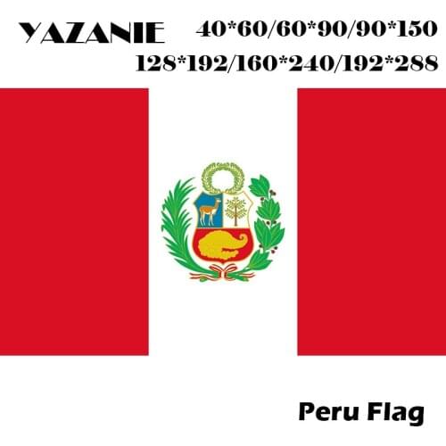 YAZANIE 60*90cm/90*150cm/120*180cm/160*240cm Peru Flag World Peruvian Hanging National Flag Banner Office/Festival/Decoration