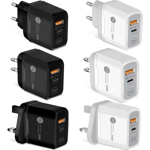 USB Charger Fast Charging PD 20W Quick Charge For iPhone 12 Pro Max Samsung Xiaomi USB Type C charger Mobile Phone Wall Chargers