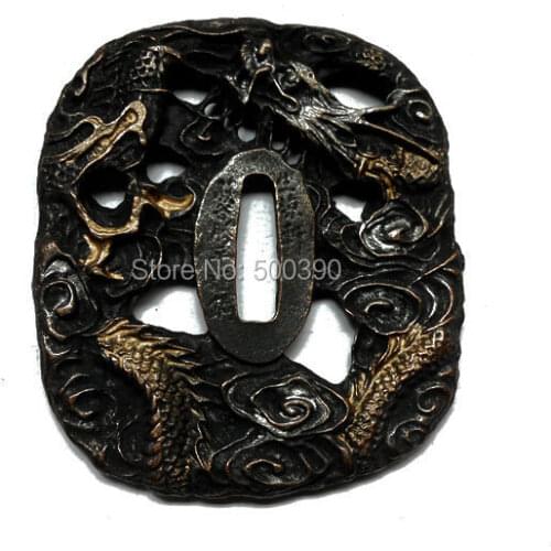 ALLOY GUARD DRAGON TSUBA JAPANESE FOR KATANA SWORD WAKIZASHI TANTO @2410