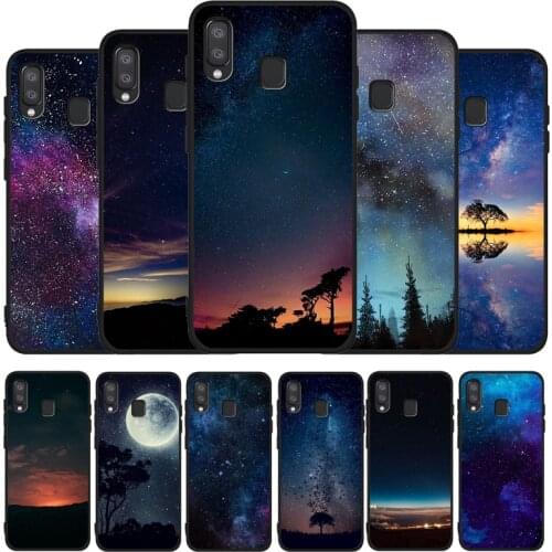 Starry sky Black TPU Phone Case For Samsung Galaxy A71 A51 A41 A31 A20E A10 A20 A40 A50 A70 M30S M20 A7 A8 A9 2018