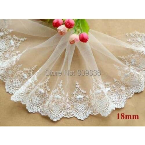 1yrd/lot Width:18cm Vintage Trimming lace Flowers embroidered lace for garment wedding dress Scrapbooking(ss-2910-236)