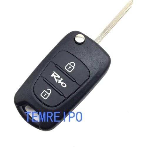10pcs/lot Car Key Shell For Kia Rio Entry Remote Control Key Shell Case Flip Folding Remote Key Case Blank Cov