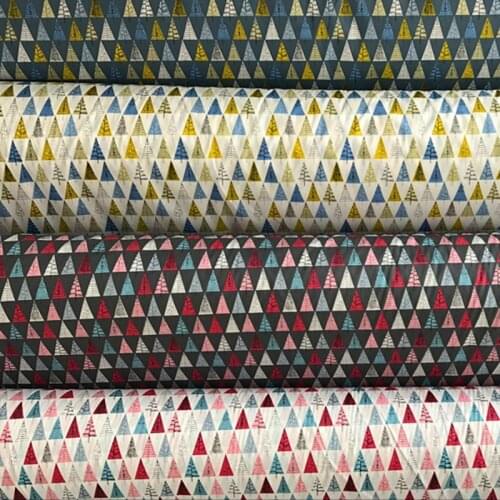 50x160cm Classic Europe Colorful Christmas Tree Printed Cotton Fabric For DIY Sewing Quilting Bedding Clothing