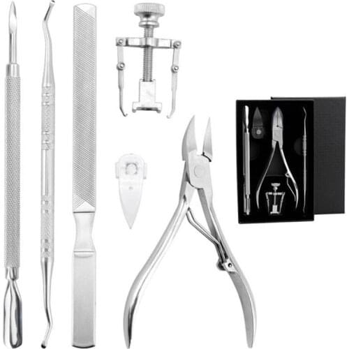 6pcs/set Cuticle Remover Kit Nail Clipper Trimmer for Cuticle Ingrown Nails 667D