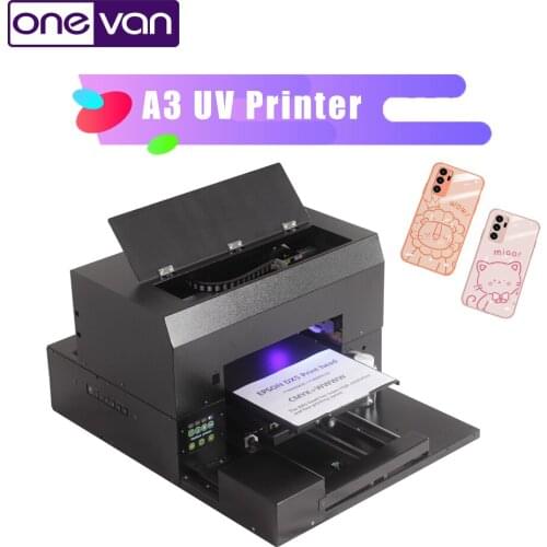 A3 UV Flat Cylindrical Phone Case Acrylic Metal Glass Wood UV Inkjet Printer Quick Dry LED UV Cooling