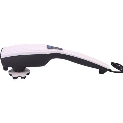White color cordless battery charged massager hammer with five massager headers