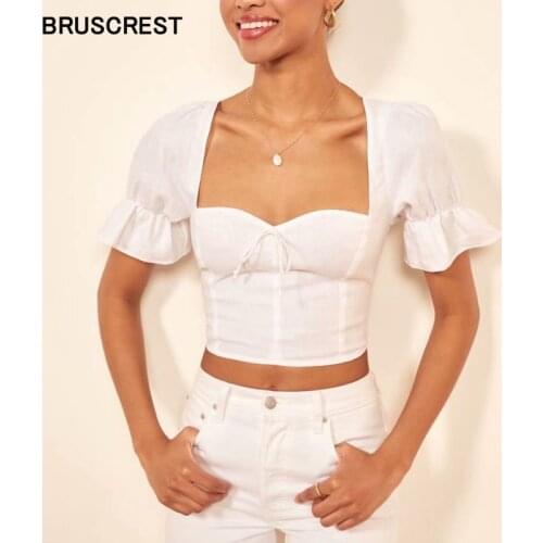 Женские короткие рубашки BRUSCREST China At AliExpress