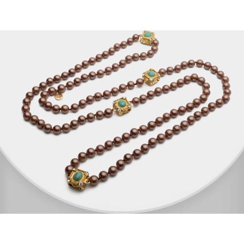 Amorita boutique classic Brown beads necklace