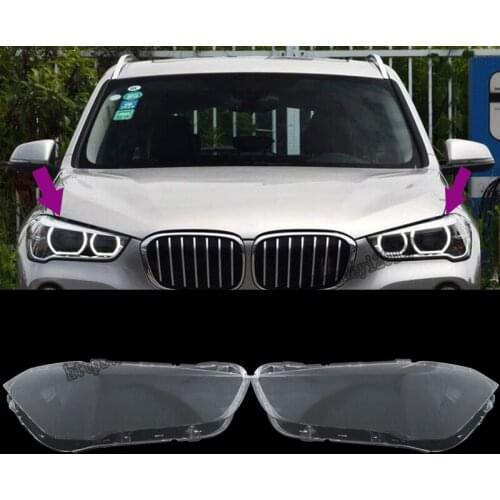 For BMW X1 F48 2016 2017 2018 Headlight Headlamp Lens Cover Right&Left 2pcs high quality Car modification accessories