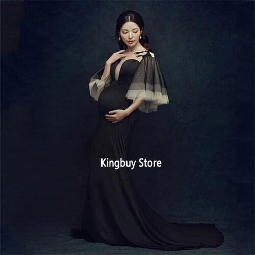 Perspective Elegant Studio Photo Prop Pregnancy Dress Pregnant Trailing Skirt Women Photography Props Maternity Dresses